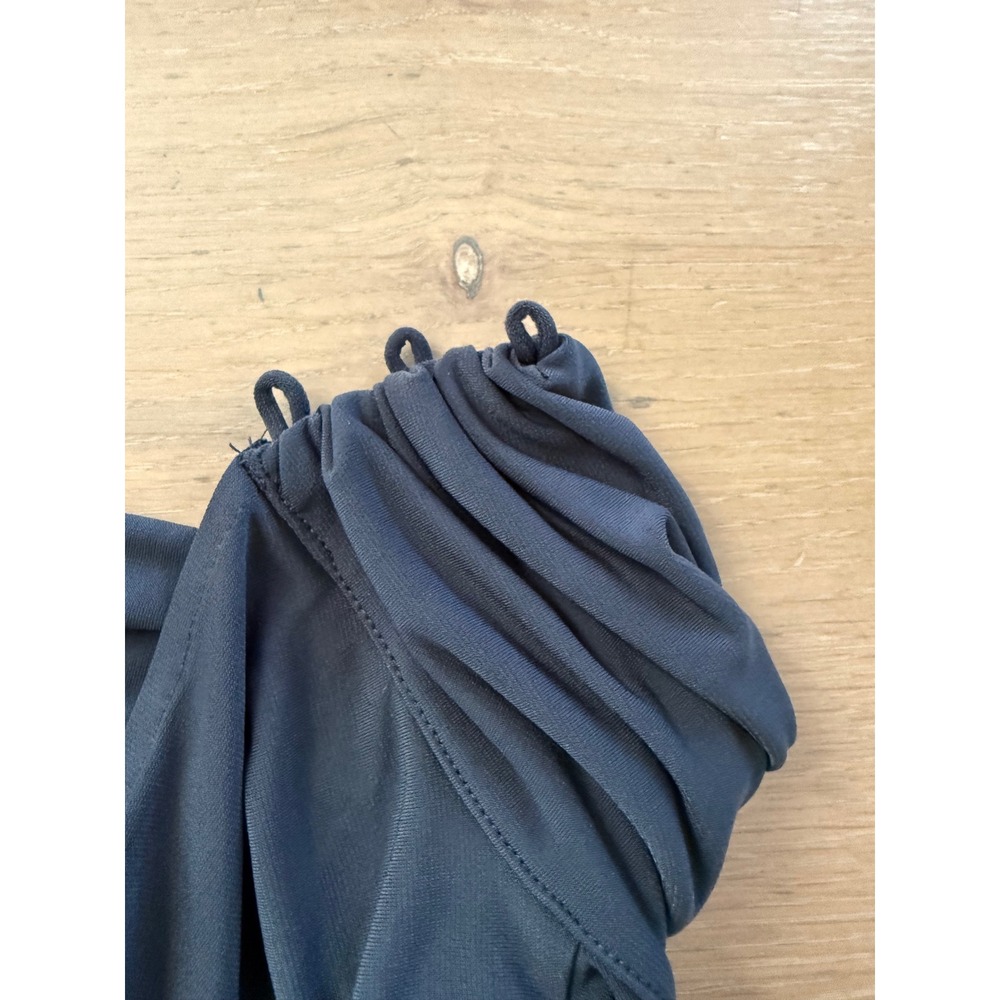 Dark Navy Blue high cowl Neck Dolman Sleeve Keyhole Back Tunic Top Women's 3XL - Picture 8 of 12